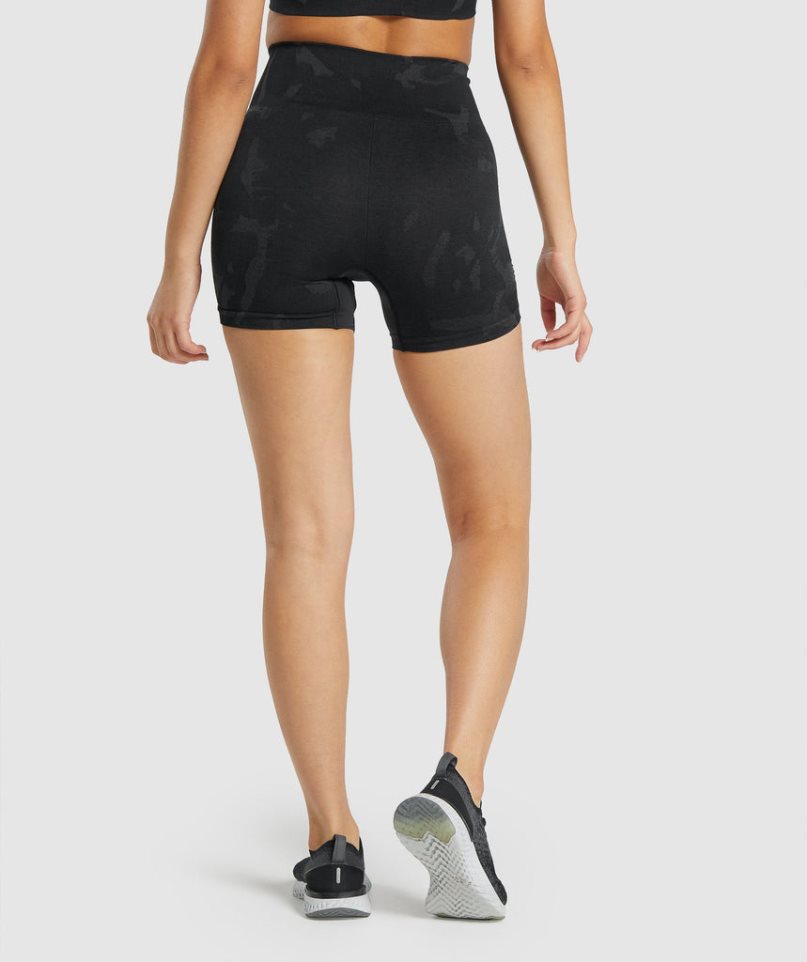 Women's Gymshark Adapt Camo Seamless Shorts Black | CA 3170DN